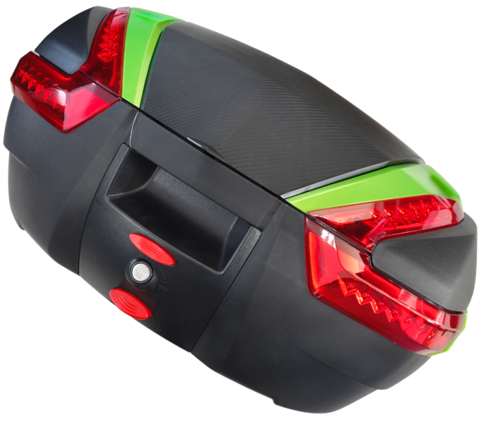 Cutie cu suport 35L, Moretti MR-888, culoare negru/verde, reflector rosu [2]