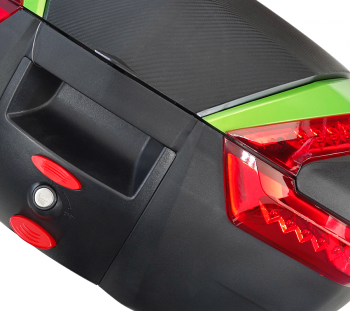 Cutie cu suport 35L, Moretti MR-888, culoare negru/verde, reflector rosu [5]