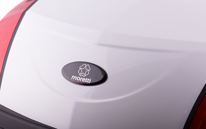 Cutie cu suport 46L, Moretti MR-889, culoare negru/alb, reflector rosu [2]