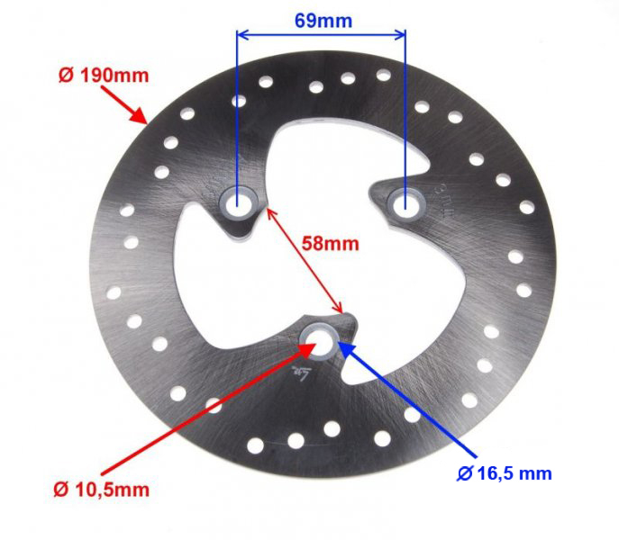 Disc frana fata Longjia Caper, diametru 190mm, grosime 4mm [2]
