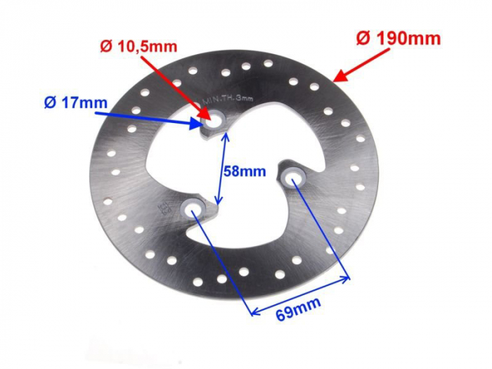 Disc frana spate Longjia Exactly, diametru exterior 190mm, grosime 3.9mm [2]