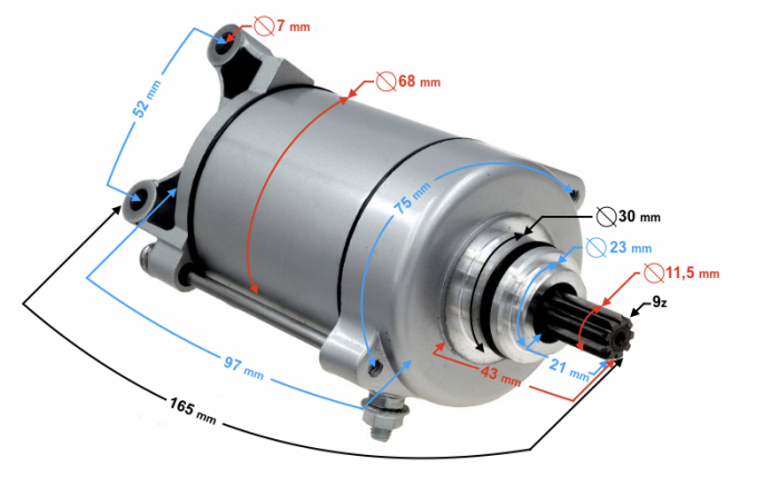 Electromotor CG 150 cc, 9 dinti [2]