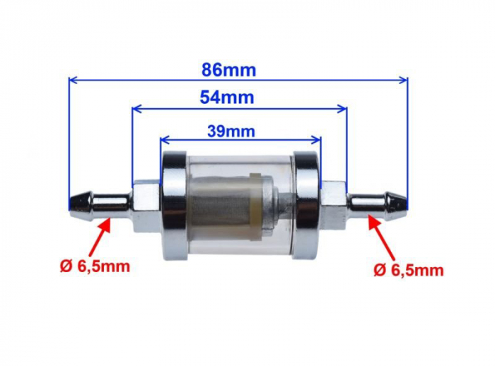 Filtru benzina metalic, transparent, culoare crom [2]
