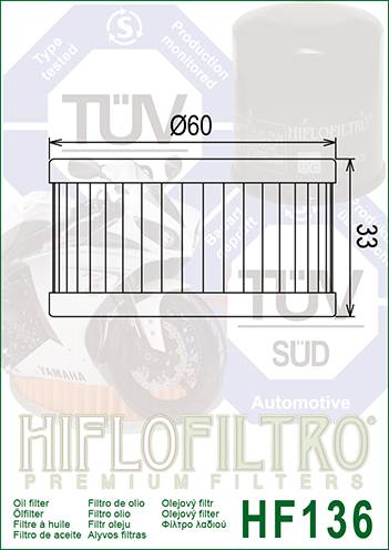 Filtru Ulei HF136 Hiflofiltro Suzuki 16510-38240