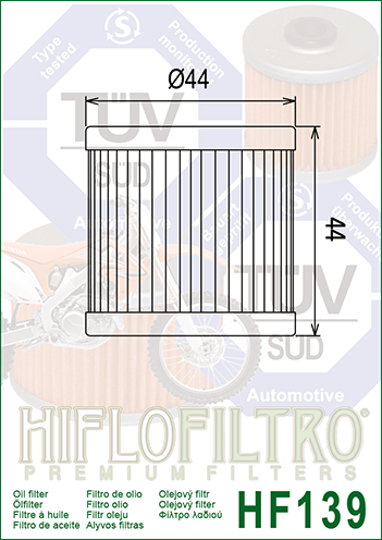 Filtru Ulei HF139 Hiflofiltro Arctic Cat , Kawasaki , Suzuki [2]
