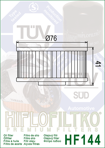 Filtru Ulei HF144 Hiflofiltro Yamaha 1L9-13440-91 1L9-13441-11