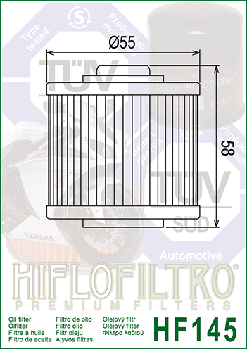 Filtru Ulei HF145 Hiflofiltro Yamaha, Aprilia, Derbi