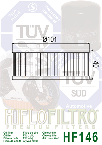 Filtru Ulei HF146 Hiflofiltro Yamaha 1J7-13440-90 1J7-13440-91 1J7-13441-10