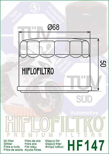 Filtru Ulei HF147 Hiflofiltro Kymco 1541A-LBA2-E00 Yamaha 5DM-13440-00 B16-E3440-00 [2]