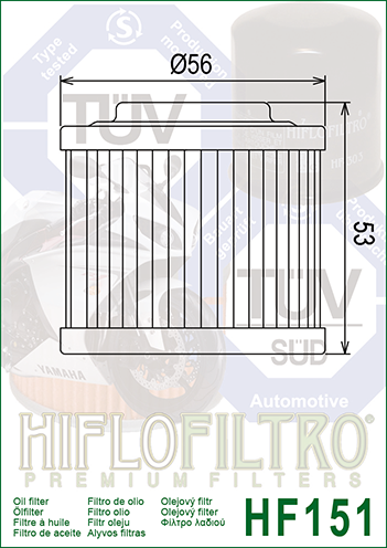 Filtru Ulei HF151 Hiflofiltro Aprilia BMW Bombardier Husqvarna KTM