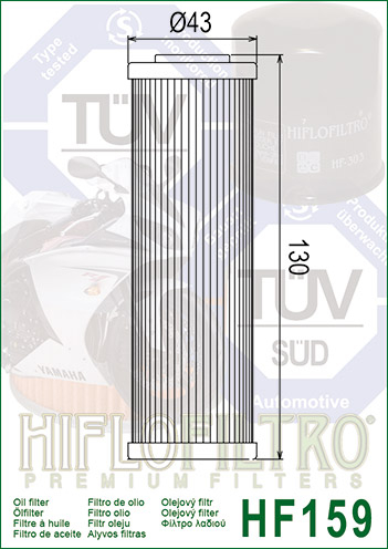 Filtru Ulei HF159 Hiflofiltro Ducati 444.4.029.1C , 444.4.029.2B , 444.4.031.2B [2]