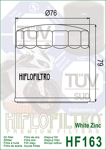 Filtru Ulei HF163 Hiflofiltro BMW 11 00 1 341 616 , 11 42 1 460 697 , 11 42 1 460 845 [2]