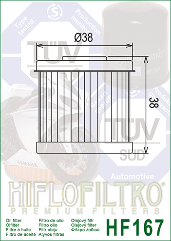 Filtru Ulei HF167 Hiflofiltro Daelim 15412-KN6-9612 [2]