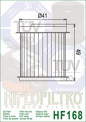 Filtru Ulei HF168 Hiflofiltro Daelim 15412-SA1T-000 [2]