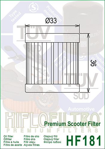 Filtru Ulei HF181 Hiflofiltro Cagiva 800093541 Italjet 210410229 Piaggio 410229 [2]