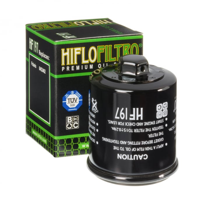 Filtru Ulei HF197 Hiflofiltro Hyosung 16510-HP7-600-HAS PGO C1-082020000 Polaris 0452462 2520724