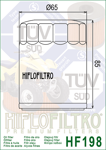 Filtru Ulei HF198 Hiflofiltro Polaris 2540086 Polaris 2540122 Victory 2540086 [2]
