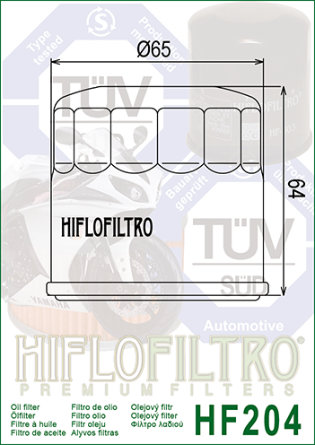 Filtru Ulei HF204 Hiflofiltro Arctic Cat Honda Kawasaki MV Agusta Triumph Yamaha [2]