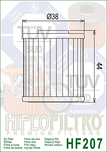 Filtru Ulei HF207 Hiflofiltro Betamotor 15.26060.000 Kawasaki 52010-0001 Suzuki 16510-35G00 K5201-00001 [2]
