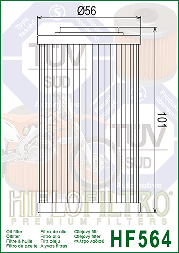 Filtru Ulei HF564 Hiflofiltro Aprilia 0956745 Buell Q1064.1AM Can-Am 420956745 [2]