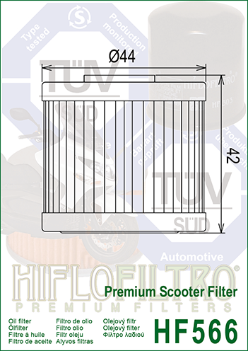 Filtru Ulei HF566 Hiflofiltro Kawasaki 52010-Y001 Kymco 1541A-LEA7-E00 [2]