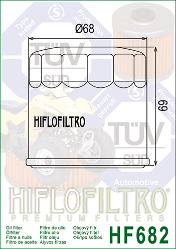 Filtru Ulei HF682 Hiflofiltro CF Moto CF188-011300 Hyosung 16510HP8900HAS Suzuki 16510-61A31 Suzuki 16510-96J00 [2]