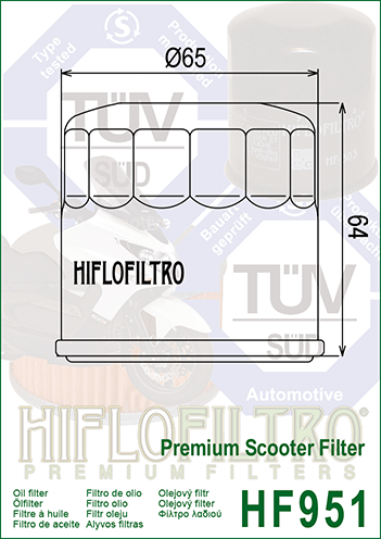 Filtru Ulei HF951 Hiflofiltro Honda 15410-MCJ-000 15410-MCJ-003 15410-MCJ-505 15410-MFJ-D01 [2]