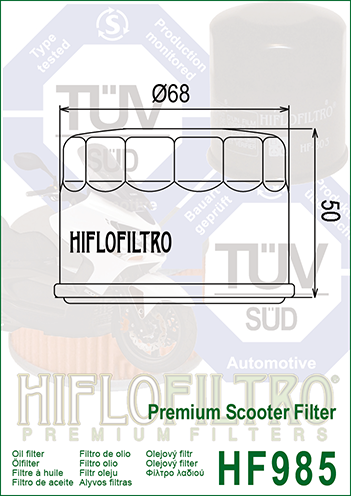 Filtru Ulei HF985 Hiflofiltro Kymco 1541A-LBA2-E00 Yamaha 5DM-13440-00 [2]
