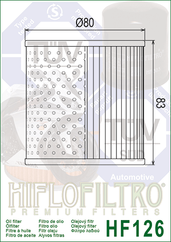 Filtru Ulei Hiflofiltro Kawasaki HF126 OEM 16099-002