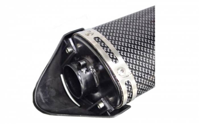 Final evacuare din aluminiu, diametru 32, carbon, culoare negru [5]