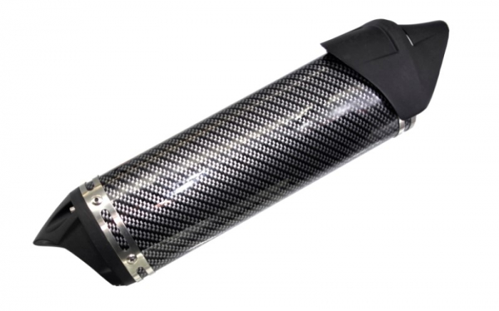 Final evacuare din aluminiu, diametru 32, carbon, culoare negru [3]