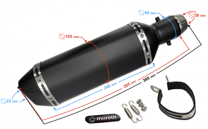 Final toba moto universala STAL013, diametru teava 51mm, culoare negru [4]