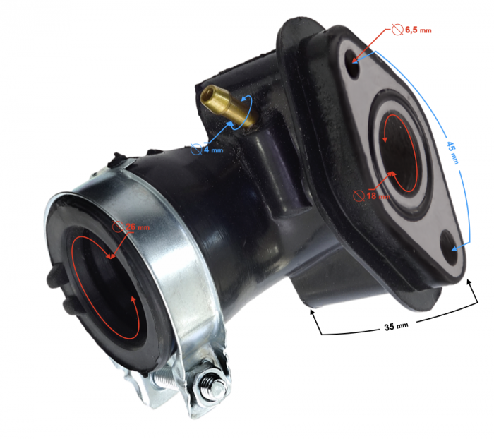 Flansa admisie 4T scuter GY6-50 [3]