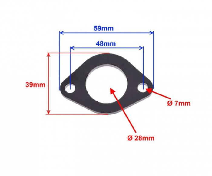 Garnitura flansa admisie, carburator atv 200 cc [2]