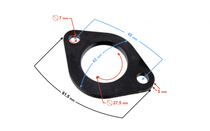 Garnitura flansa carburator Barton Classic 125, diametru 27.30mm [3]