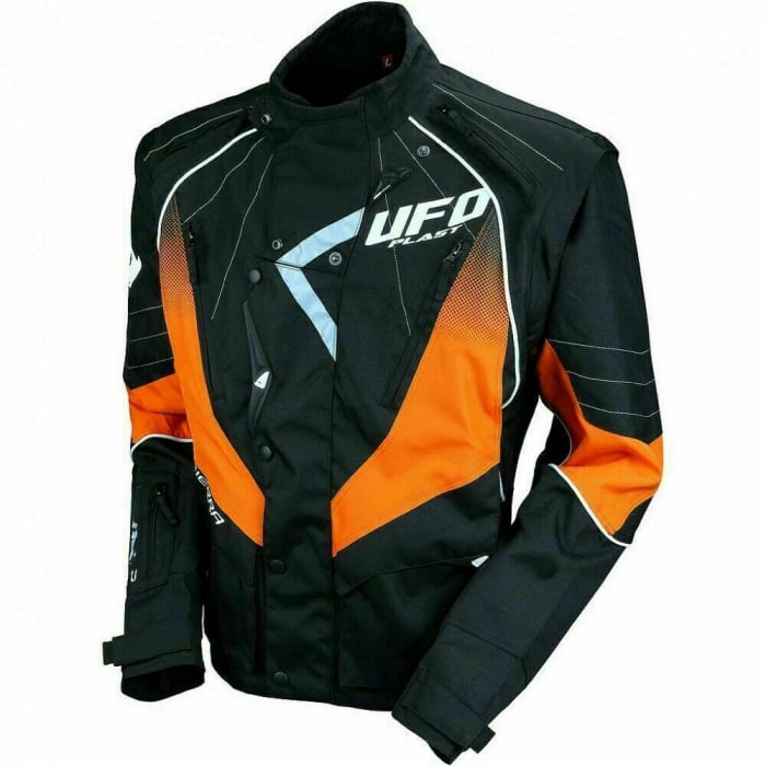 Geaca enduro Ufo Plast Sierra, culoare negru portocaliu, marime M