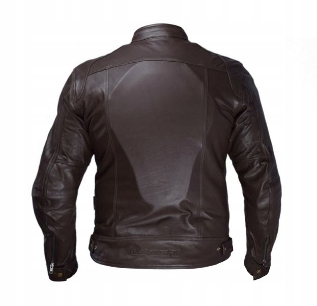 Geaca moto piele Leoshi, cu protectie spate, culoare maro, marime L [2]