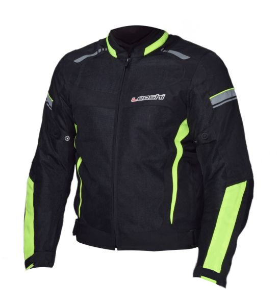 Geaca moto textil down town Leoshi, pentru vara, culoare negru fluorescent, marime 3XL