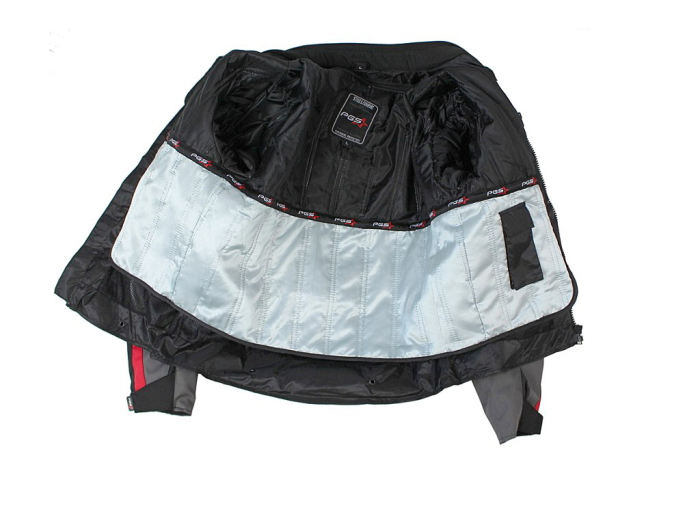 Geaca moto textila scurta PGS 12-13-2650, protectii coloana, coate si umeri, culoare gri/negru, marime L [4]