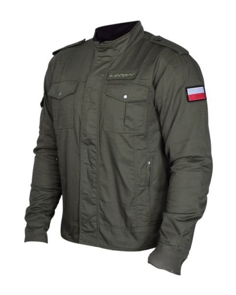 Geaca moto tip militar Leoshi, culoare verde army, marimea L