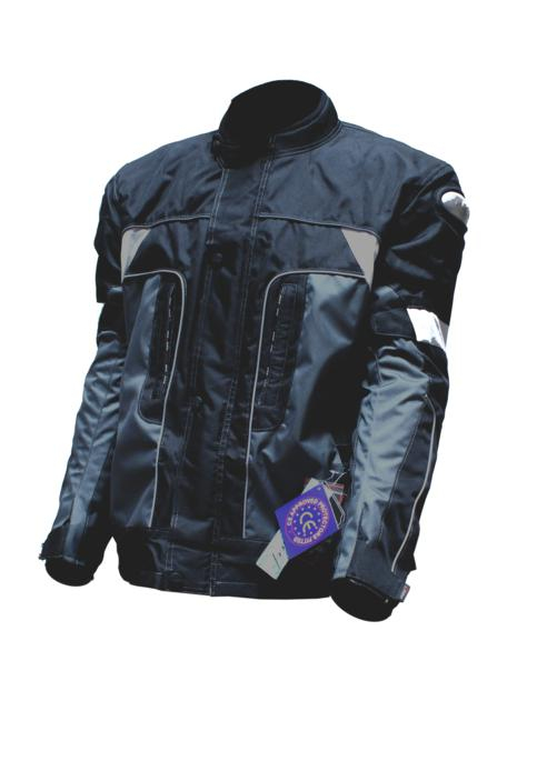 Geaca moto textil PGS 768-1214, marime L, culoare gri alb