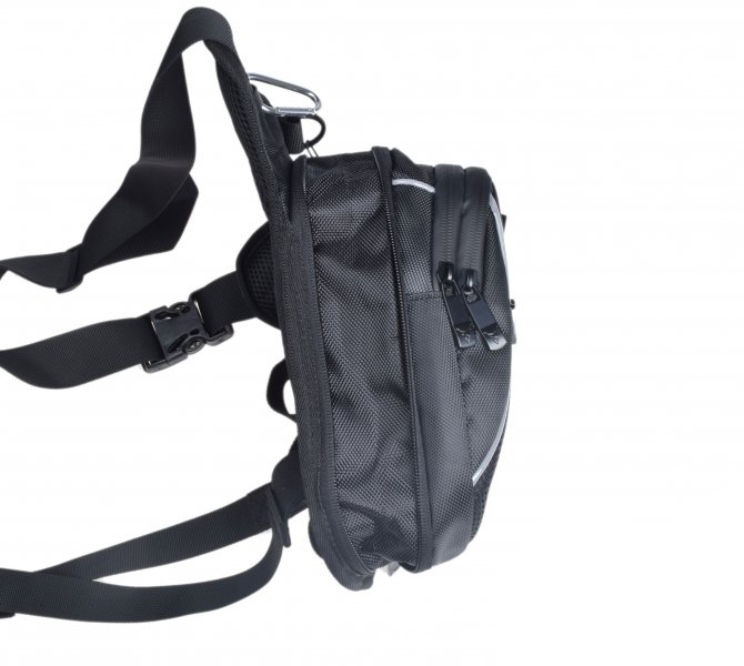 Geanta textila WMX, prindere pe picior, culoare negru, logo albastru [4]