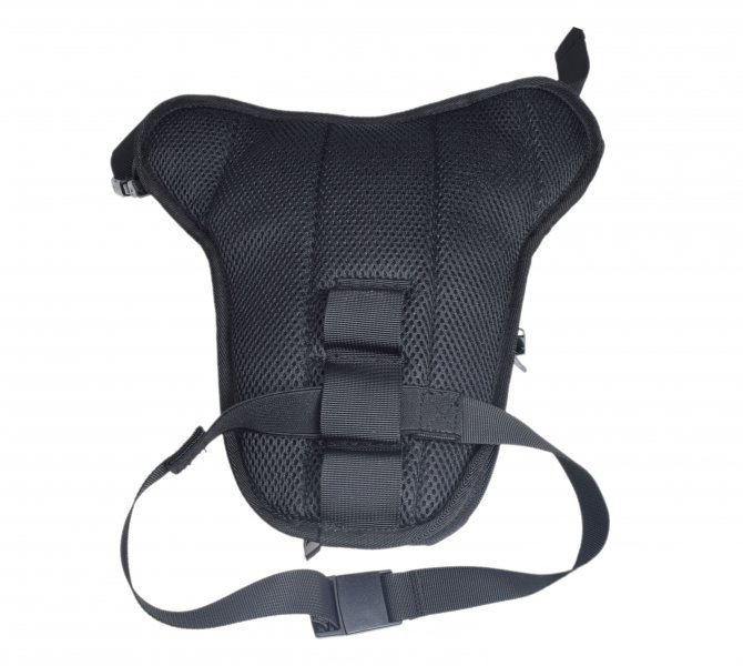 Geanta textila WMX, prindere pe picior, culoare negru, logo rosu [2]