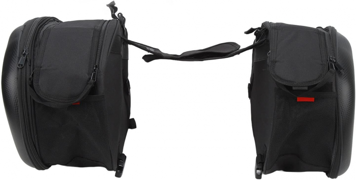 Genti laterale textil motociclete universale 40x30x19cm, culoare negru [3]