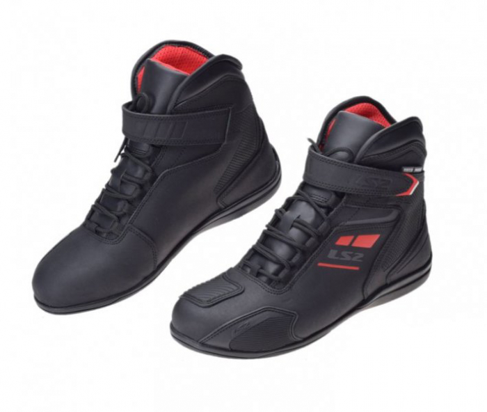 Ghete moto LS2 Garra Man, culoare negru rosu, marime 44