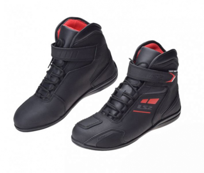 Ghete moto LS2 Garra Man WP, culoare negru rosu, marime 45