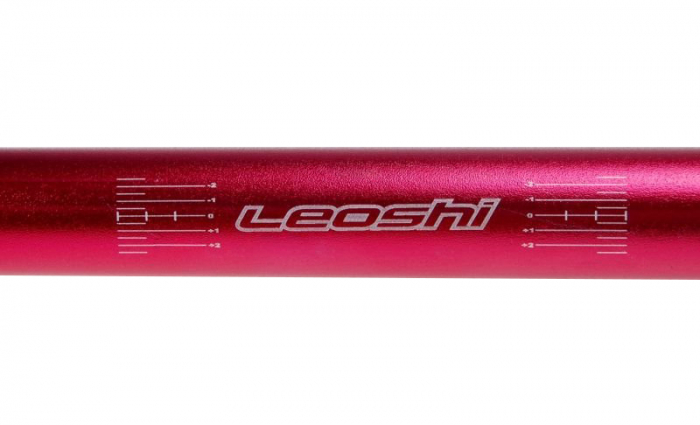Ghidon moto Leoshi, prindere 22mm, material aluminiu, culoare rosu [3]