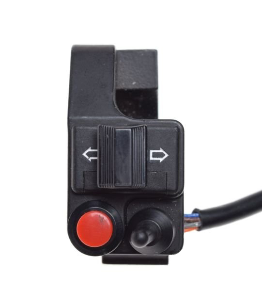 Intrerupator semnalizari moto/atv, montaj pe ghidon, d.22mm, culoare negru, filet prindere oglinda M8x1.25 [2]