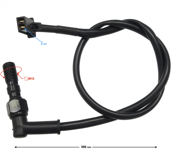 Intrerupator stop frana spate motociclete, hidraulic, M10, 2 pini [2]