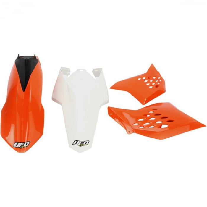 Kit plastice KTM EXC 2011, portocaliu alb, culoare OEM